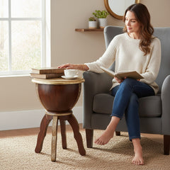 Mango Wood Coffee Table With Brass Detailing