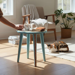 Mango Wood Floral Painted Boho Accent Coffee Table