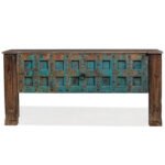 Painted Vintage Blue Panelled Console - Image 5