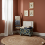 Mango Wood Painted Blanket Storage Chest In Indian Boho Painting - Image 7