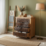 Mango Wood 4 Drawer Bedside Chest Table For Storage - Image 3