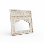 Wooden Carved Mirror Wall Decor, Distressed Bedroom Mirror - Image 2