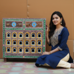 Mango Wood Pooja Cabinet, Pooja Room Decor Solid Wood Storage Cabinet,