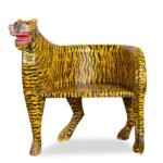 Tiger Chair - Hand Painted Reclaimed Teak Wood Chair 96cm - Image 2