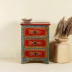 Hand Painted Reclaimed Wood Nightstands Vintage Style 70cm - Image 6