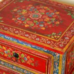 Hand Painted Reclaimed Wood Nightstands Vintage Style 70cm - Image 4