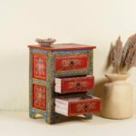 Hand Painted Reclaimed Wood Nightstands Vintage Style 70cm - Image 5