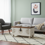 Mango Wood Hand-Craved Blanket Chest With White Finish - Image 2