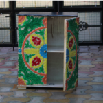 Hand Carved Mango Wood Bedside Cabinet: Indian Nightstand Sideboard - Image 2