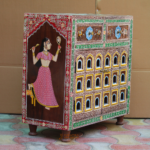 Mango Wood Pooja Cabinet, Pooja Room Decor Solid Wood Storage Cabinet, - Image 3