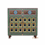 Mango Wood Pooja Cabinet, Pooja Room Decor Solid Wood Storage Cabinet, - Image 2
