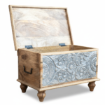 Mango Wood Distress Grey Trunk Coffee Table - Image 5