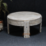 Wooden Beautiful Carved Central Coffee Table, Handicraft Home Decors Chakki Table - Image 3