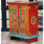 Mango Wood Indian Boho Nightstand Table, Ethic Chic Handicraft Solid Wood Bedside Cabinet - Image 4