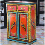 Painted Mango Wood Bedside Table: Boho Farmhouse Cabinet - Image 4