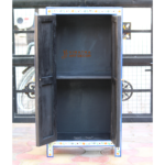 Mango Wood Floral Painted Tall Cabinet, Boho Indian Chic Solid Wood One Shelf Almirah - Image 4