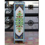 Mango Wood Floral Painted Tall Cabinet, Boho Indian Chic Solid Wood One Shelf Almirah - Image 3