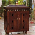 Sheesham Wood Pooja Temple, Rosewood Handcrafted Indian Ethnic Pooja Mandir