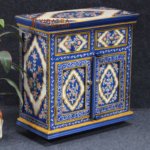 Wooden Handpainted Cabinet with Drawers - Image 3