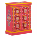 Hand-Painted Mango Wood Sideboard Cabinet For Storage - Image 23