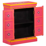 Hand-Painted Mango Wood Sideboard Cabinet For Storage - Image 31