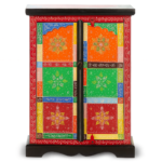 Hand-Painted Mango Wood Sideboard Cabinet For Storage - Image 15