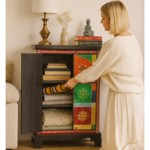 Hand-Painted Mango Wood Sideboard Cabinet For Storage - Image 12