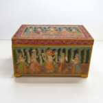 Mango Wood Hand-Painted Storage Trunk Chest For Living Room Decor - Image 8