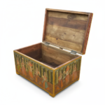Mango Wood Hand-Painted Storage Trunk Chest For Living Room Decor - Image 6