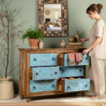 Mango Wood Hand-Carved Chest Of Drawer For Bedroom Storage - Image 2