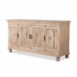 Mango Wood Hand-Carved Sideboard For Storage Solution - Image 8