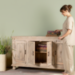 Mango Wood Hand-Carved Sideboard For Storage Solution - Image 6