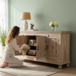 Mango Wood Hand-Carved Sideboard For Storage Solution - Image 5