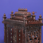 Sheesham Wood Carved Hindu Mandir With LED - Image 3