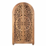 Mango Wood Hand-Carved Bookshelf With Natural Finish - Image 5