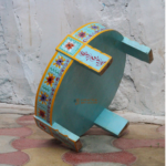 Wooden Ethnic Chakki Table, Indian Boho Floral Painted Round Chakki Coffee Table, - Image 4