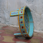 Wooden Ethnic Chakki Table, Indian Boho Floral Painted Round Chakki Coffee Table, - Image 3