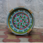 Wooden Ethnic Chakki Table, Indian Boho Floral Painted Round Chakki Coffee Table, - Image 2