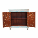 Hand-Carved Mango Wood Distress Sideboard Cabinet For Storage - Image 13
