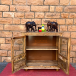 Solid Wood Carved Cabinet For Storage - Image 3