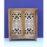 Solid Mango Wood Cabinet, Hand Carved Cabinet And Bedside - Image 3