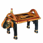 Mango Wood Hand-Painted Ritual Elephant Pooja Table - Image 4