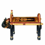Mango Wood Hand-Painted Ritual Elephant Pooja Table - Image 5