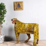 Tiger Chair - Hand Painted Reclaimed Teak Wood Chair 96cm