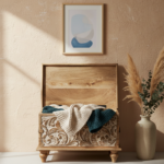 Mango Wood Hand-Carved Blanket Chest For Storage Solution - Image 6