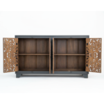 Mango Wood Hand-Carved Sideboard With Black Finish - Image 8