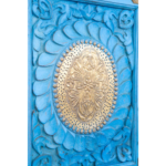 Mango Wood Hand-Carved Bedside Cabinet With Brass Detailing - Image 14