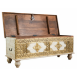 Mango Wood Blanket Storage Chest With Brass Detailing - Image 7