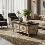 Mango Wood White Blanket Chest With Brass Detailing