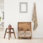Mango Wood Blanket Chest With Hand-Carving Finish - Image 8